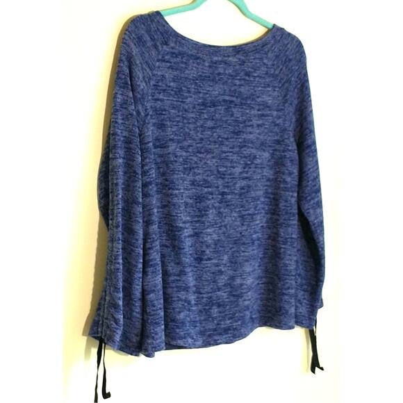 Zac and Rachel Sweatshirt Women's Sz L Blue Sdjustable Sleeve Pullover - Picture 4 of 11